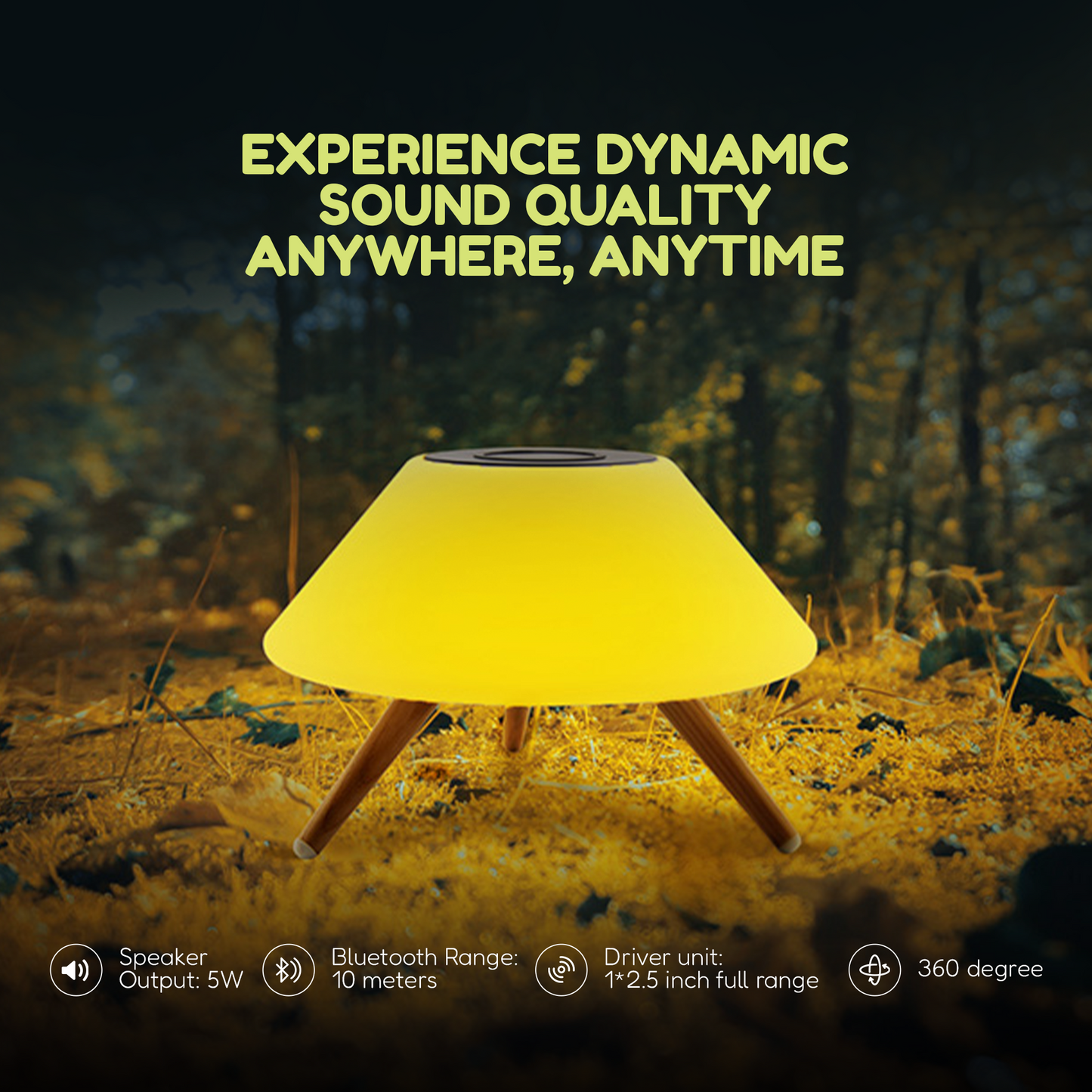 Mono ---- Wireless Charging Bluetooth Speaker, 7 Colour Ambient Lighting, Remote Control, 6+ Modes, Made from Biodegradable Materials