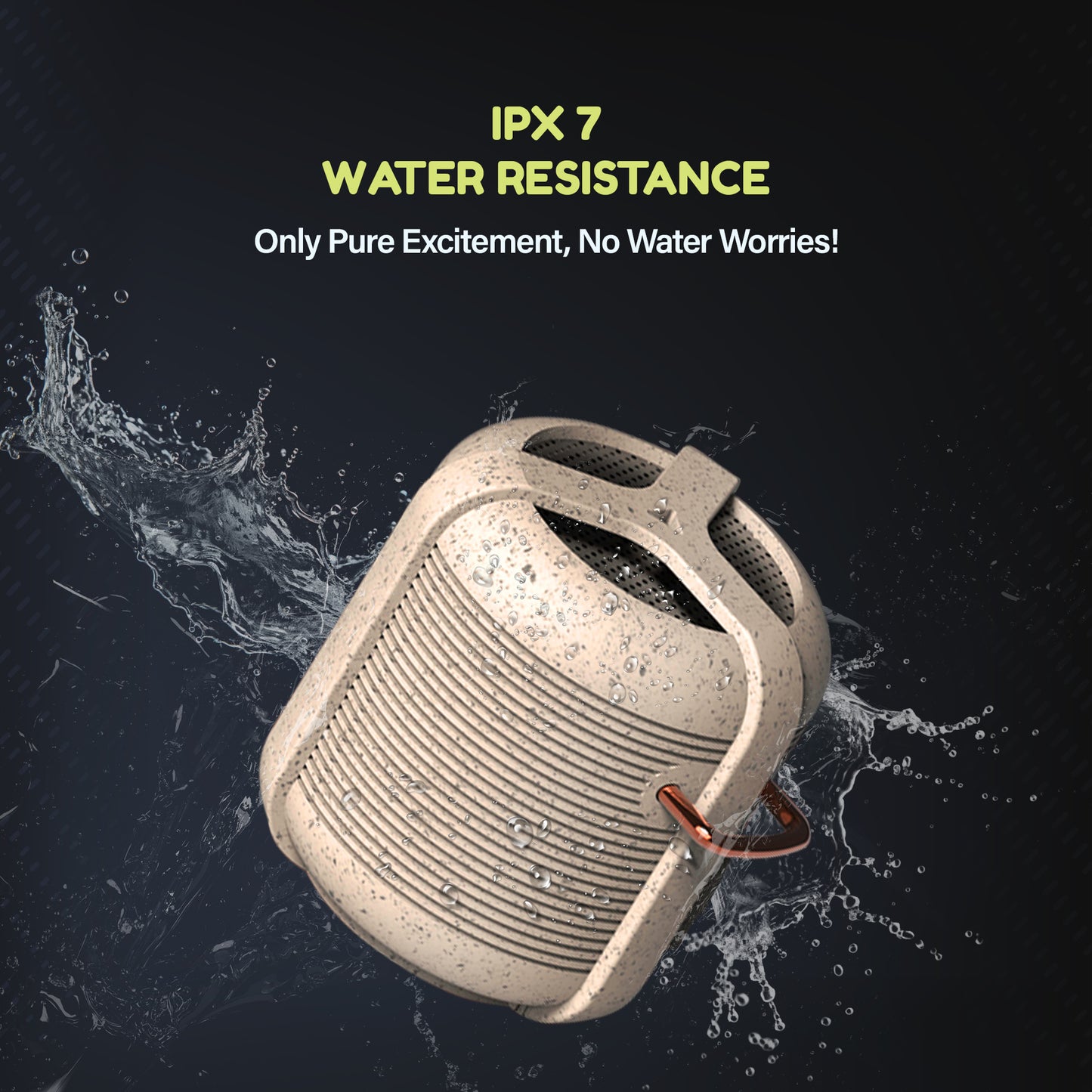 Tankrock  ---- Rich Bass, IPX7 Waterproof, All-Terrain Adventures - Sustainable & Eco-Friendly with 9-Hour Playtime and 3W Output