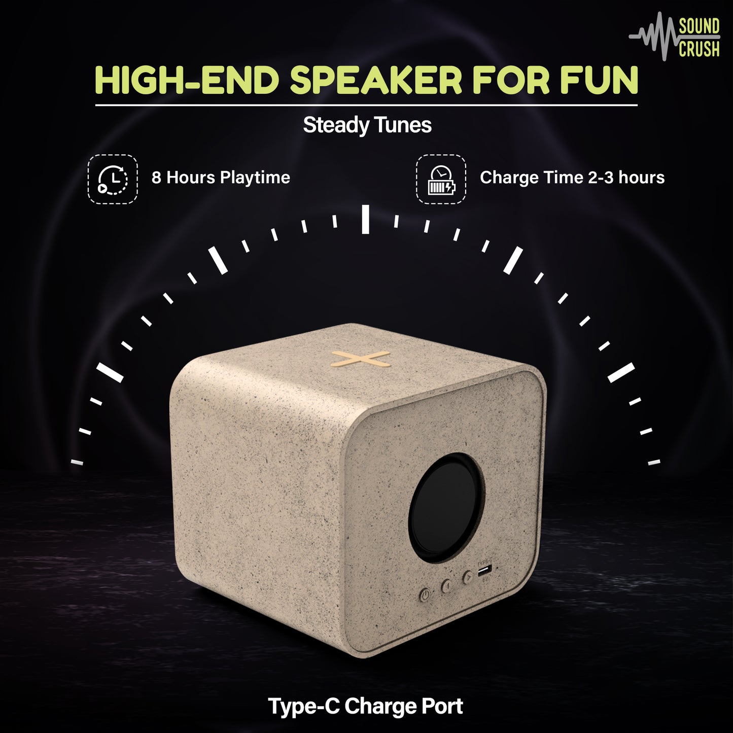 Boox  ---- Portable Speaker with Strong Bass, 15W Wireless Charging, TWS Pairing, 8-Hour Playtime, Eco-Friendly