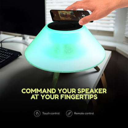 Mono ---- Wireless Charging Bluetooth Speaker, 7 Colour Ambient Lighting, Remote Control, 6+ Modes, Made from Biodegradable Materials